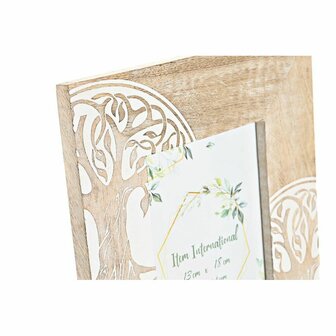 Fotolijsten DKD Home Decor Wit Bruin Hout Kristal Mangohout Boomstructuur Indiaas 23 x 2 x 28 cm 2