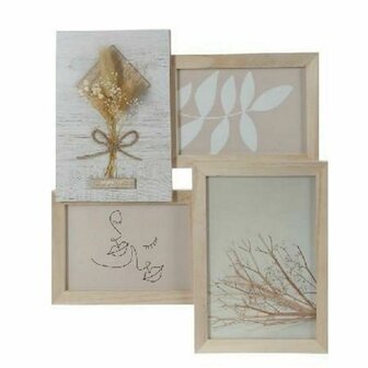 Fotolijsten DKD Home Decor 31 x 2,4 x 34 cm Kristal Natuurlijk Shabby Chic 1