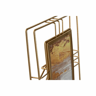 Fotolijsten Home ESPRIT Gouden Metaal Kristal 17,5 x 2,5 x 22,5 cm (12 Stuks) 2