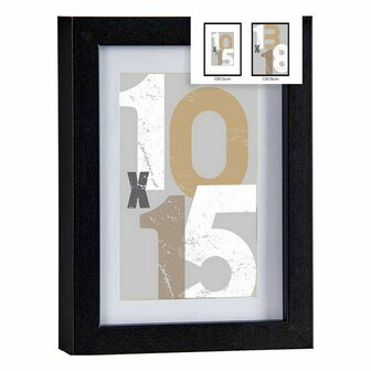 Fotolijsten 16 x 21 x 2,5 cm Zwart Glas Hout MDF (6 Stuks) 2
