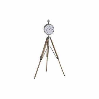 Tafelklok DKD Home Decor 22 x 40 x 80 cm Natuurlijk Zilverkleurig Aluminium Statief Mangohout Traditioneel 1