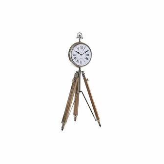 Tafelklok DKD Home Decor 22 x 40 x 80 cm Natuurlijk Zilverkleurig Aluminium Statief Mangohout Traditioneel 2