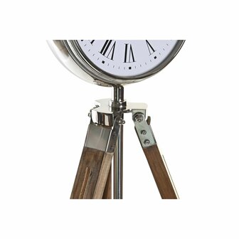 Tafelklok DKD Home Decor 22 x 40 x 80 cm Natuurlijk Zilverkleurig Aluminium Statief Mangohout Traditioneel 4