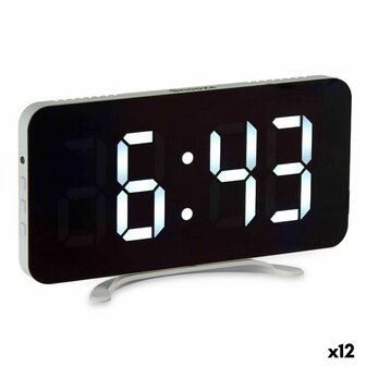 Digitale Tafelklok Wit ABS 15,7 x 7,7 x 1,5 cm (12 Stuks) 1