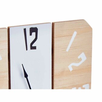 Tafelklok Wit Metaal Hout MDF 22 x 28 x 7 cm (6 Stuks) 2