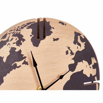 Tafelklok Wereldkaart Zwart Metaal Hout MDF 22,5 x 30,5 x 12 cm (6 Stuks) 2