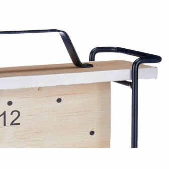 Tafelklok Zwart Metaal Hout MDF 23 x 21 x 7 cm (6 Stuks) 2