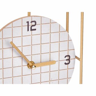 Tafelklok Geruit Zwart Metaal Hout MDF 18,5 x 25,5 x 6 cm (6 Stuks) 2