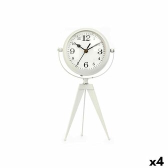 Tafelklok Statief Wit Metaal 14 x 30 x 11 cm (4 Stuks) 1