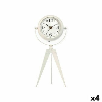 Tafelklok Statief Wit Metaal 12 x 30 x 12 cm (4 Stuks) 1