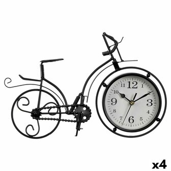 Tafelklok Fiets Zwart Metaal 33 x 22,5 x 4,2 cm (4 Stuks) 1