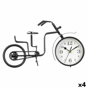 Tafelklok Fiets Zwart Metaal 33 x 21 x 4 cm (4 Stuks) 1