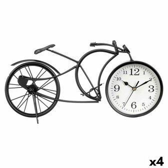 Tafelklok Fiets Zwart Metaal 40 x 19,5 x 7 cm (4 Stuks) 1