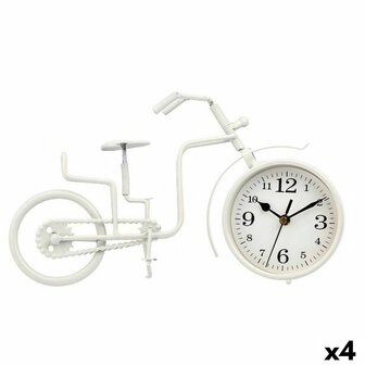 Tafelklok Fiets Wit Metaal 33 x 21 x 4 cm (4 Stuks) 1