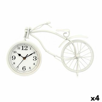 Tafelklok Fiets Wit Metaal 36 x 22 x 7 cm (4 Stuks) 1