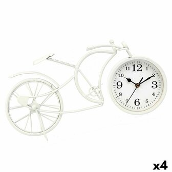 Tafelklok Fiets Wit Metaal 40 x 19,5 x 7 cm (4 Stuks) 1