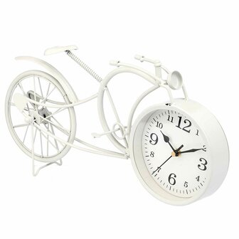 Tafelklok Fiets Wit Metaal 40 x 19,5 x 7 cm (4 Stuks) 2