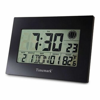 Wandklok met Thermometer Timemark Zwart (24 x 17 x 2 cm) 1
