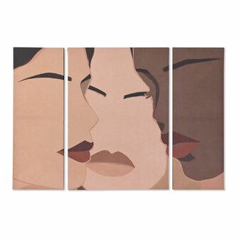 Set van 3 Schilderijen DKD Home Decor Scandinavisch Vrouwen 140 x 3,8 x 100 cm 1