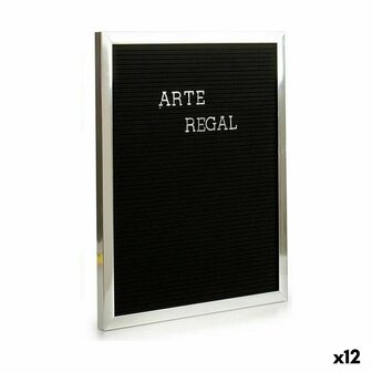 Schilderij Zilverkleurig Zwart Paneel 144 Letters 2,5 x 50,5 x 40,5 cm (12 Stuks) 1