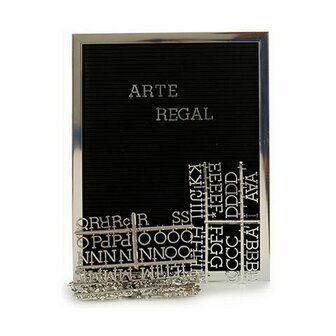 Schilderij Zilverkleurig Zwart Paneel 144 Letters 2,5 x 50,5 x 40,5 cm (12 Stuks) 3