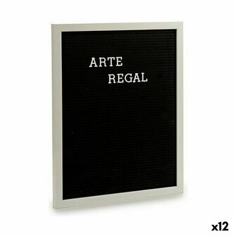 Schilderij Zwart Wit Paneel 144 Letters (2,5 x 50,5 x 40,5 cm) (12 Stuks) 1