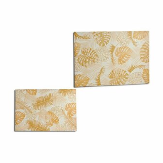 Canvas Blad van een plant Gouden 120 x 80 x 2,5 cm (4 Stuks) 3