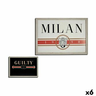 Schilderij GUILTY MILAN spaanderplaat 46 x 2 x 66 cm (6 Stuks) 1