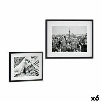 Schilderij Gebouw Hout Glas 43 x 3 x 53 cm (6 Stuks) 1
