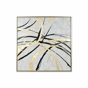 Schilderij Home ESPRIT Wit Gouden Abstract Modern 131 x 4 x 131 cm 1