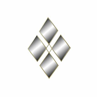 Wandspiegel DKD Home Decor Spiegel Gouden Metaal Ruiten (63 x 2 x 90 cm) 1