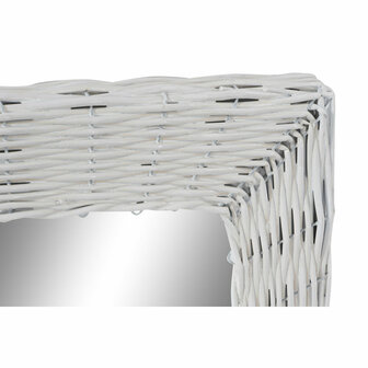 Wandspiegel DKD Home Decor Kristal MDF Wit vlechtwerk Cottage (53 x 63 x 4 cm) (53,5 x 4 x 62,5 cm) 3