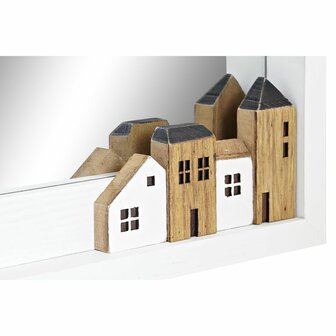 Wandspiegel DKD Home Decor Hout Wit Huizen (36 x 4 x 60 cm) 3