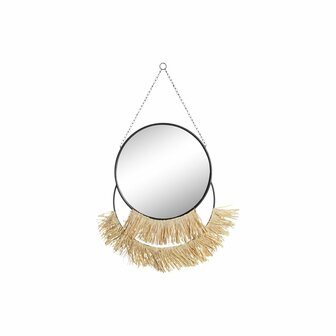 Wandspiegel DKD Home Decor Natuurlijk Zwart Gouden Metaal Vezel Franjes (55 x 2,5 x 83 cm) 1