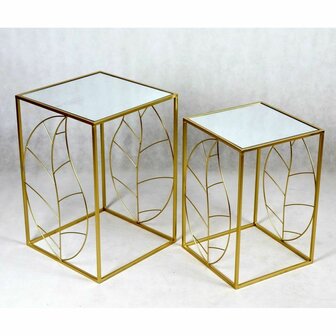 Wandspiegel DKD Home Decor Gouden Metaal Blad van een plant (71 x 1 x 97 cm) 2