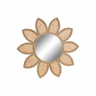 Wandspiegel DKD Home Decor Kristal Natuurlijk Bruin Bamboe Tropisch 60 x 2 x 60 cm Zon 1