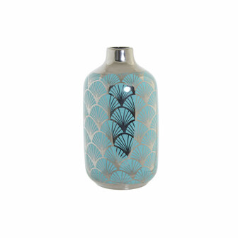 Vaas DKD Home Decor 13 x 13 x 26 cm Porselein Turkoois Orientaals Verchroomd 1