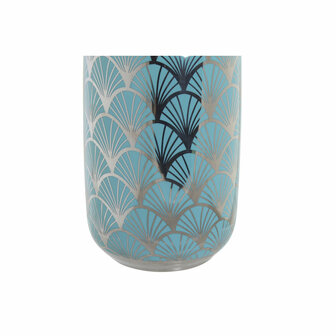 Vaas DKD Home Decor 13 x 13 x 26 cm Porselein Turkoois Orientaals Verchroomd 2