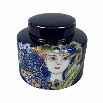Vaas DKD Home Decor Gezicht Porselein Blauw Multicolour 17 x 17 x 16 cm 1
