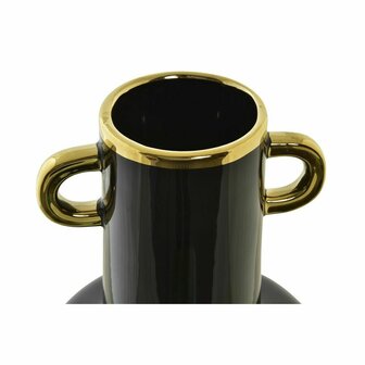 Vaas DKD Home Decor Porselein Zwart Gouden Tweekleurig Modern 15 x 15 x 29 cm 2