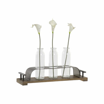 Vaas DKD Home Decor Bruin Zwart Metaal Kristal 45 x 11 x 22 cm (3 Onderdelen) 4