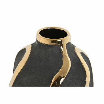 Vaas Home ESPRIT Grijs Gouden Keramiek Abstract Modern 17 x 17 x 35 cm 2