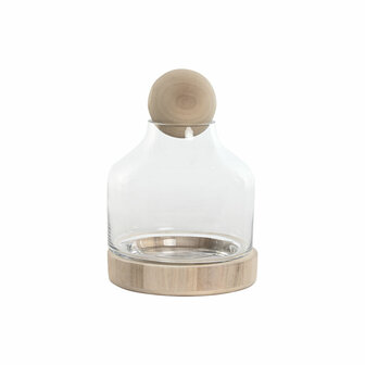 Vaas Home ESPRIT Transparant Natuurlijk Hout Kristal 18 x 18 x 24 cm 1