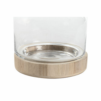 Vaas Home ESPRIT Transparant Natuurlijk Hout Kristal 18 x 18 x 24 cm 3