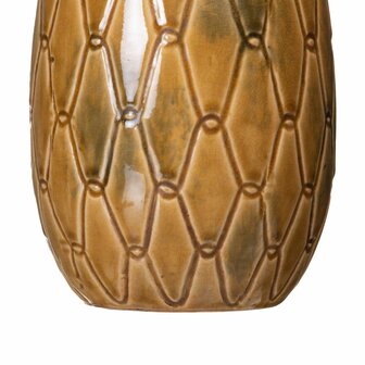 Vaas 15 x 15 x 22,5 cm Keramisch Mosterd 2