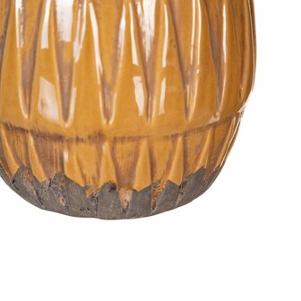 Vaas 14 x 14 x 25,5 cm Keramisch Mosterd 2