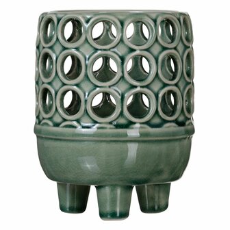 Vaas 12,5 x 12,5 x 15,5 cm Keramisch Groen 4