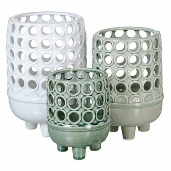 Vaas 12,5 x 12,5 x 15,5 cm Keramisch Groen 5