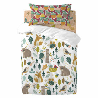 Dekbedovertrek set HappyFriday Moshi Moshi Harvestwood Multicolour Wieg voor baby&amp;apos;s 2 Onderdelen 1