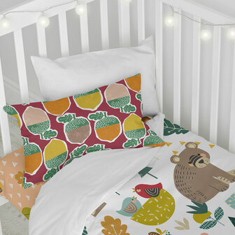 Dekbedovertrek set HappyFriday Moshi Moshi Harvestwood Multicolour Wieg voor baby&amp;apos;s 2 Onderdelen 3